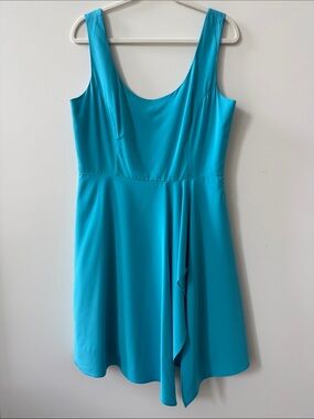 Badgley Mischka Turquoise Scoop Neck Cocktail Dress